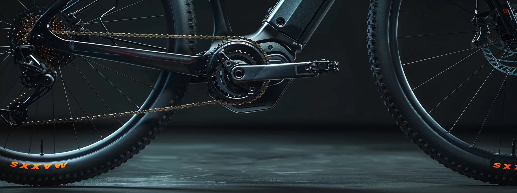 a sleek electric bike glints under soft morning light, displaying a meticulously cleaned and lubricated drivetrain, with the vibrant chain and gears vividly highlighting the importance of maintenance.